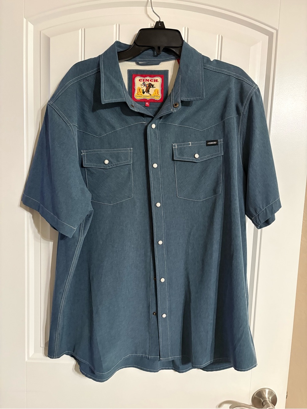 Cinch Men’s Short Sleeve Button-Down Shirt - Denim Blue